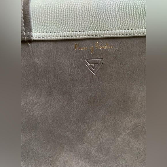 Gray/green Framed Botanical House of Disaster Messenger Purse with Gold Chain - Picture 9 of 13